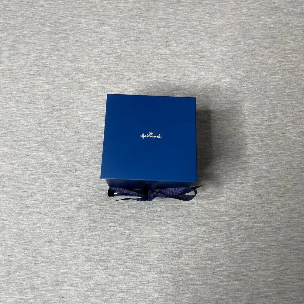 Hallmark Solid Blue 4” x 5” Jewelry Necklace & Bracelet Gift Box